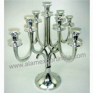 Elegant 9-Arm Small Metal Candelabra for Wedding Decor and Other <b>Candle</b> Holders <b>Lanterns</b> <b>Candle</b> Jars - Product Image 1