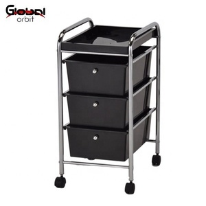 3 Plastic <b>Drawer</b> Black <b>Storage</b> Trolley Cart with <b>Drawer</b> - Product Image 1