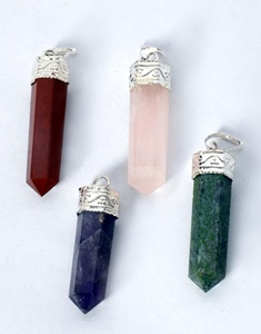 Pendentifs d'agate crayon, 15 pièces, assortis - Product Image 1