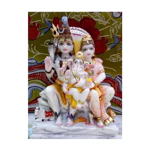Thiết Kế Độc Quyền Gia Đình Shiva Parvati Trong Đá Cẩm Thạch