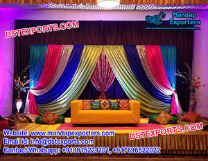 Mehandi escenario de fondo con paneles boda telón de fondo cortinas boda escenario Decoración - Product Image 6
