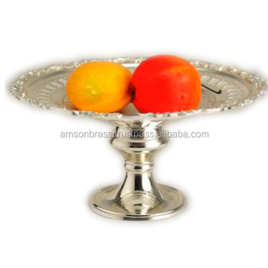 Bol de service à salade de fruits argenté polonais avec base Bol de vaisselle de table Bol de cuisine simple en métal fait à la main personnalisé - Product Image 4