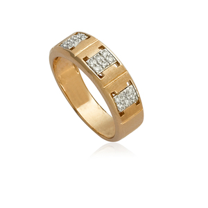 Indian 18kt Rose Gold <b>Diamond</b> <b>Ring</b> for Men - Product Image 1