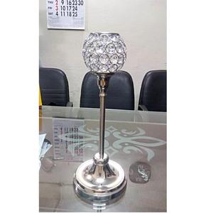 Candelabro de boda de Navidad hecho a mano, decoración de centro de mesa en Metal y cristal - Product Image 1