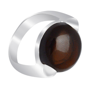 Casa De Plata Bague de style classique en argent sterling 925 véritable Quartz fumé Bijoux de mariage en pierres précieuses Grossiste - Product Image 3