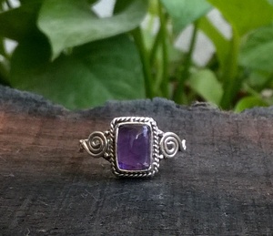 Anillos de piedras preciosas de 925 Plata de ley para mujer, con piedra de diseño clásico Natural amatista, joyería elegante, Idea de regalo - Product Image 2