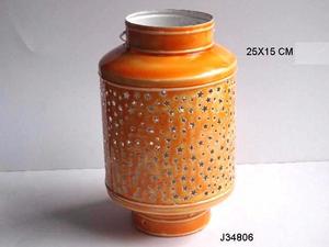 Metal Indian Lantern With Ceramic Finish Tree Patterns Other Colors Available <b>Candle</b> Holder for Home Decoration - Product Image 4