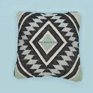 Jacquard tricoté carré élégant riche turquoise écologique lavable housse de coussin décorative pour la maison et l'hôtel - Product Image 4