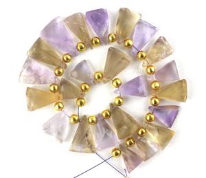 Gema de ametrina Natural en forma de triángulo, joyería de fabricación sin tratamiento, multicolor, al por mayor - Product Image 4