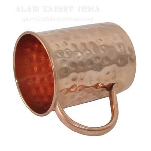 Trynow มอสโกล่อแก้วทองแดง 16 ออนซ์ทองแดงบริสุทธิ์ถ้วยเบียร์ค้อนจุดถ้วยทองแดงแก้วท่องเที่ยวพร้อมที่จับ - Product Image 1