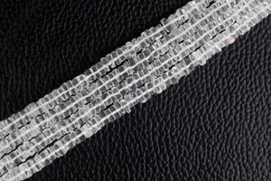 16 "หินควอทซ์ยาวสีขาวลูกปัดเรียบสีใสเป็นธรรมชาติสำหรับสร้อยคอและสร้อยข้อมือ - Product Image 3