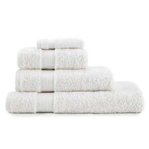 Cotton Dobby Style White Bath <b>Towel</b> Set Woven <b>Hand</b> <b>Towels</b> - Product Image 1