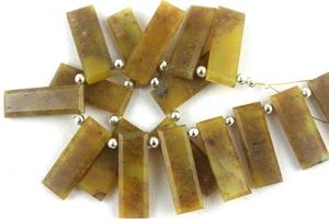 Bán buôn 1 Strand AAA lớp tự nhiên vàng mã não đá quý hạt cao mặt hình chữ nhật hình dạng briolette đẹp mặt vàng - Product Image 6