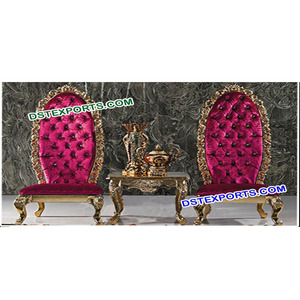 Ensemble de chaises de mariage indien en bois sculpté, chaises de mariée, nouvelle collection - Product Image 1