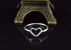 Bagues en argent blanc en forme de cœur, en argent Sterling 925, vente en gros - Product Image 5