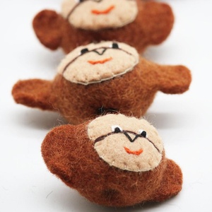 FPT-002, Kids School <b>Supplies</b>, Felt Pencil Holders with Animal Heads and Toys, Pencil Cases and Covers, Felted by Nepalese Women - Product Image 1