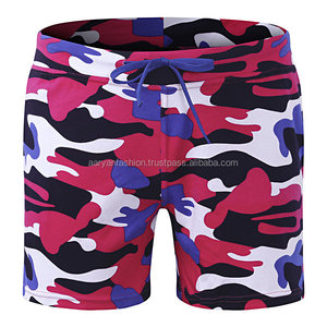 Pantalones cortos de chándal informales de cintura con cordón de secado rápido impermeables de algodón 100% de lona con estampado Floral para hombre para entrenamiento de verano - Product Image 1