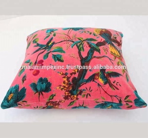 Nuevas llegadas 2021: Cojín cuadrado con estampado de pájaros, funda de terciopelo con estampado digital superclaro, 100% algodón, 45x45 cm - Product Image 3