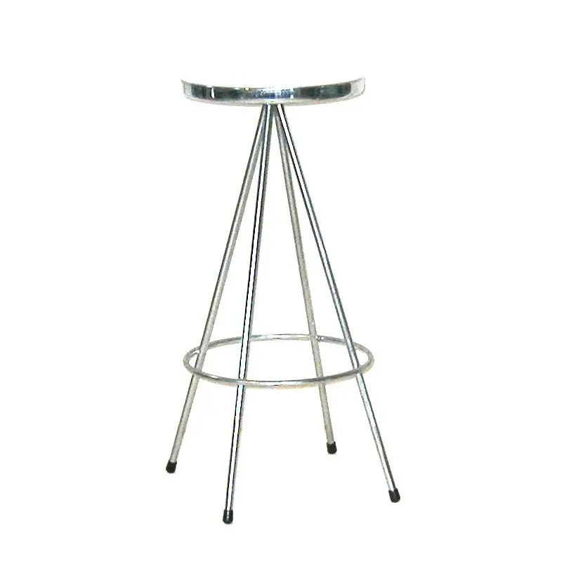 Moderna di Alta Piede Chrome Rotonda Forma del Sedile In Metallo Sgabello Da Bar