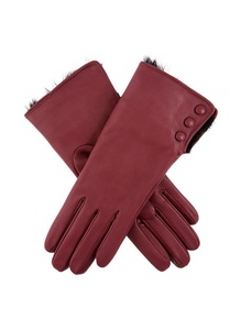 Guantes de cuero de Invierno para mujer con puños de piel Clásica Pantalla táctil de piel de cordero Compatible Elegante y cálido - Product Image 4