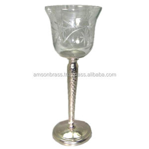 Grand support en métal et verre Gobelet Bougeoir - Product Image 1
