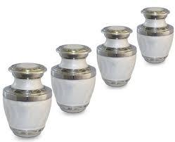 Urnes de souvenir de couleur blanche polie brillante en aluminium émaillé blanc pour les cendres humaines Urne de crémation Fournitures funéraires - Product Image 5