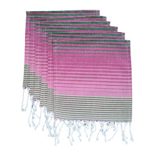 Tea Towels Dish Towel Kitchen With Cute Fringes Pink Blue Colors Available Set of 6 - Product Image 2
