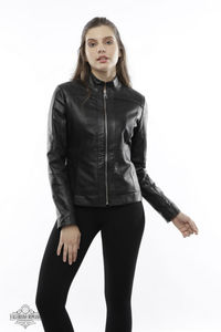 แจ็กเก็ตหนังแท้สำหรับผู้หญิงสำหรับเสื้อผ้า2014 - Product Image 3