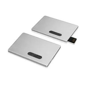 Cool USB 2.0 Flash Drive Metal Business Card Credit Card Bank Card Size Shape Key Credit Memory Stick Thumb Drive P