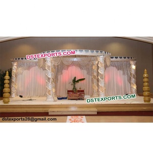 Mandap de Lujo Indio para Decoración de Bodas, Conjunto de Mandap de Cristal Plazo para Bodas, Mandaps de Cristal de Fibra con Corte de Diamante, INGLATERRA - Product Image 1