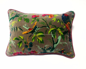 เข้ามาใหม่2021ทั่วโลกขายที่สูงที่สุดกำมะหยี่นกพิมพ์ที่ถอดออกได้หมอนปกที่มีขอบท่อ - Product Image 1