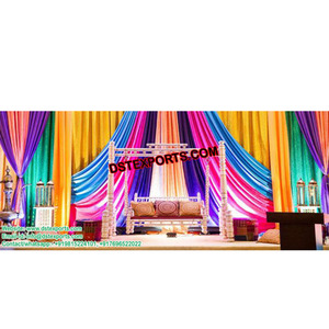 Decoración de Escenario para Eventos en Suiza, Estilo Árabe Musulmán Maharani, Fibra de Vidrio, Tamaño Personalizado, para Noche de Mehndi y Bodas Sangeet - Product Image 1