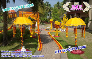 Deslumbrante paraguas para las bodas indias tradicional indio paraguas para Mehndi etapa hecho a mano bordado paraguas pared - Product Image 2