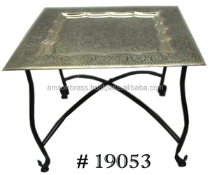 Table basse design style marocain Table basse courbe marocaine en métal et fer Table basse de luxe - Product Image 4