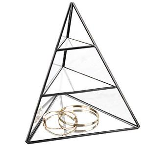 Boîte en verre or rose avec cadre en métal Boîte à bijoux en laiton - Product Image 3