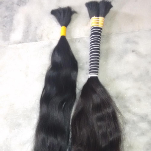 El mejor cabello humano crudo suelto de onda profunda ondulado a granel del templo indio para tejer estilo natural de la India - Product Image 1