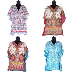 Vêtements de plage en soie pour femmes, tenue décontractée et Sexy, caftan court, style indien, dubaï, nouvelle collection - Product Image 2