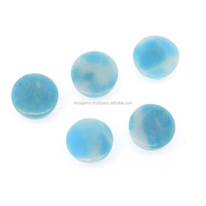 Cabujón redondo de 8mm Larimar sintético 1,25 Cts Piedra preciosa suelta hecha a mano para la fabricación de joyas - Product Image 2