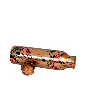 ขวดทองแดงหุ้มฉนวนกันความร้อนสำหรับบาร์28 OZ,ขวดดีไซน์ลายดอกไม้ทำด้วยมือกันรั่วไหลทองแดง100% - Product Image 3