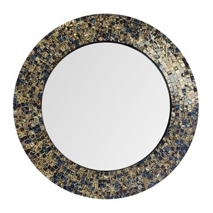 Luxury Style <b>Round</b> Wooden <b>Mirror</b> for Living Room Reclaimed Wood Decorative <b>Bathroom</b> Vanity Dark Color Wall <b>Mirror</b> in Low Price - Product Image 1