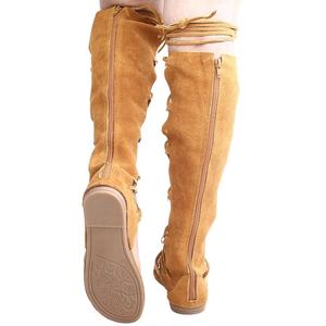 Real Suede Leather Stylish <b>Tie</b> <b>up</b> Latest Flat <b>Sandal</b> Women - Product Image 2