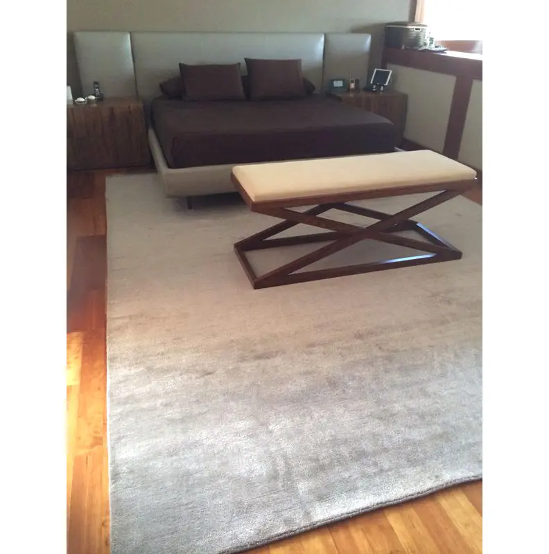 Tamanhos feitos sob encomenda elegante indiano mão atada tapete de seda de bambu para sala de estar