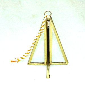 Adorno colgante de Metal dorado para Navidad, forma triangular - Product Image 1
