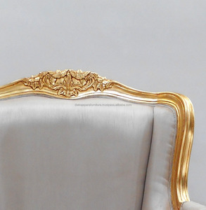 เก้าอี้ไม้มะฮอกกานีโบราณ ลายทอง สำหรับห้องนั่งเล่น - Product Image 4