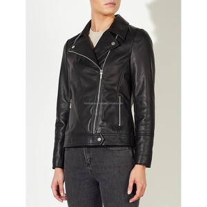 เสื้อหนังแกะมีซิปสำหรับผู้หญิง,สินค้ามาใหม่สีดำ - Product Image 2