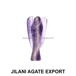 Venta al por mayor 2 pulgadas Jilani estilo bolsillo musgo ágata escultura Feng Shui ángeles tallado piedra semipreciosa artesanía Material de piedras preciosas - Product Image 3