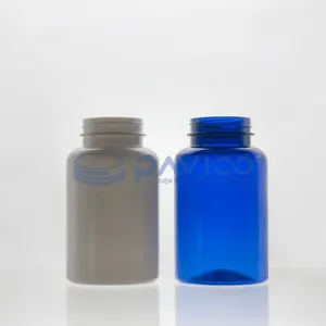 250cc - 45mm - 28g Blue capsule pill plastic bottle Pharmaceutical plastic PET bottle with Child-proof cap