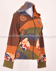 MULTI COLOR ENZYME WASH BOHEMIAN LADIES HOODIE CSWJ 359 - Product Image 2