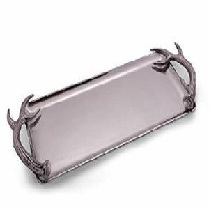 ถาดเสิร์ฟเครื่องเงินอลูมิเนียมมีด้ามจับเขากวางดีไซน์ไม่เหมือนใครถาดเสิร์ฟอาหารของว่าง - Product Image 1