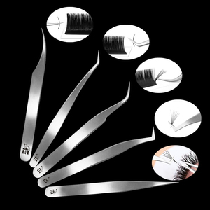 Lot de 5 pinces à cils pour extensions, droites et courbées, avec pointe fine, outil d'application pour extensions de cils 2026 - Product Image 4